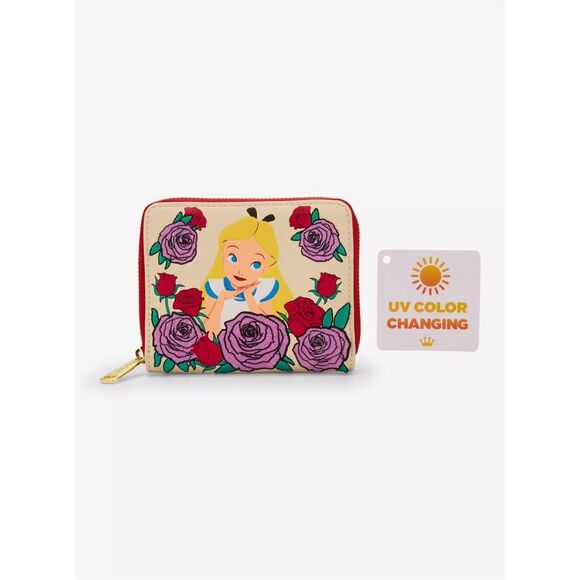 Loungefly Disney Alice in Wonderland Color Changing Roses Zip Wallet - Picture 4 of 6